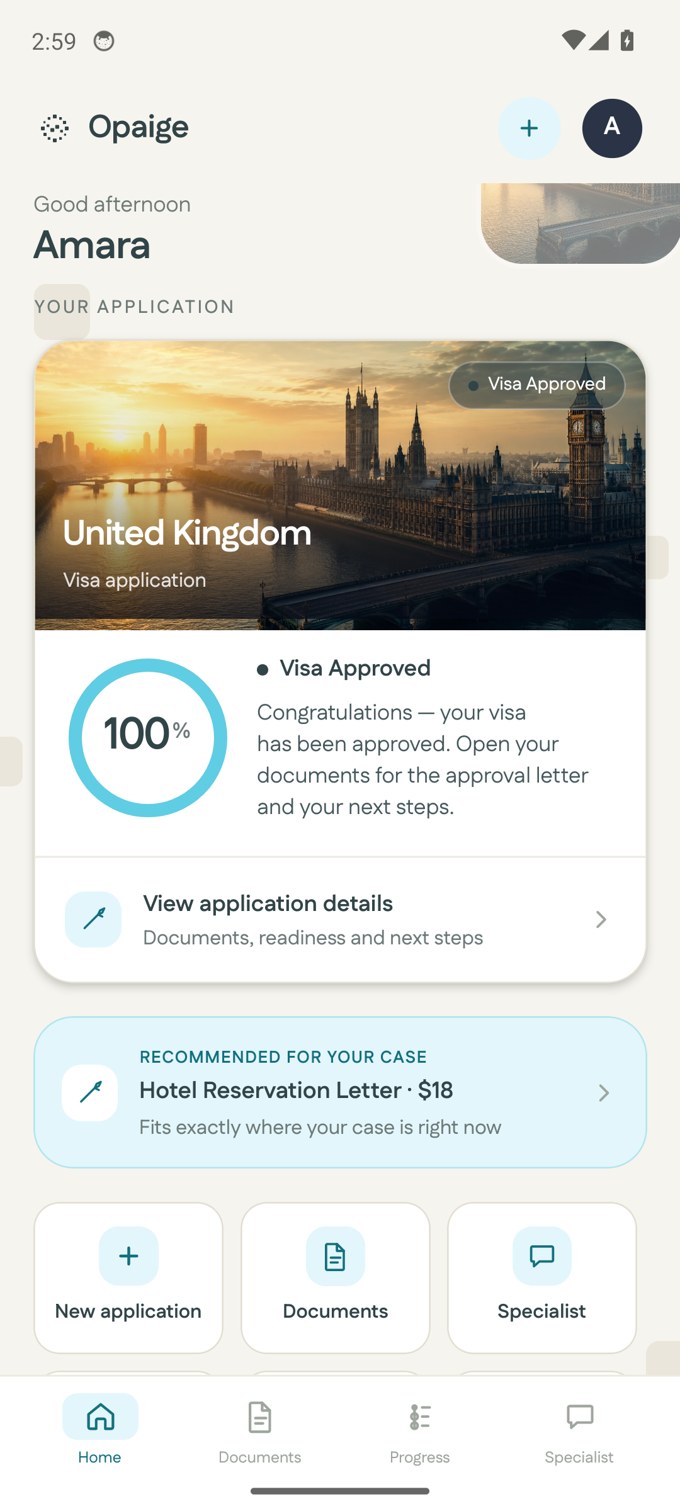 Visa approved